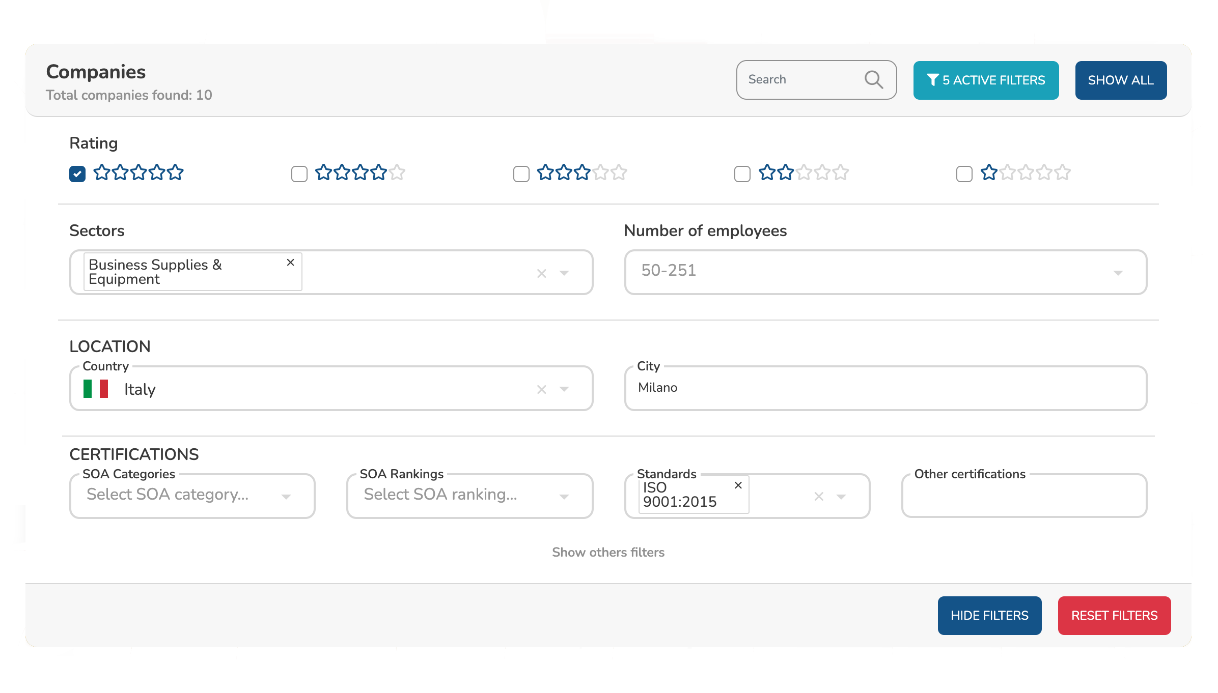 Company Filter